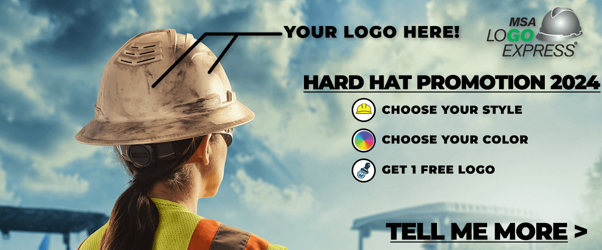 Purchase 60 hard hats and customize them with a free logo!